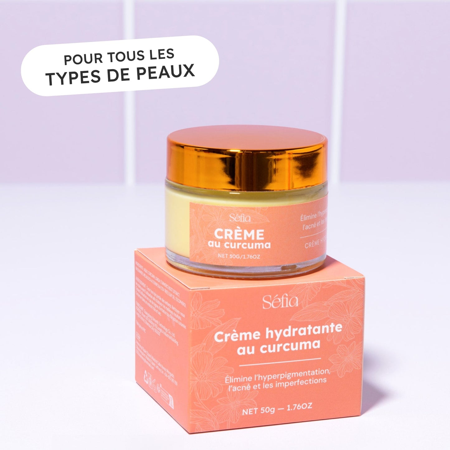 Crème anti-taches naturelle au curcuma pour le visage et le corps – Sefia